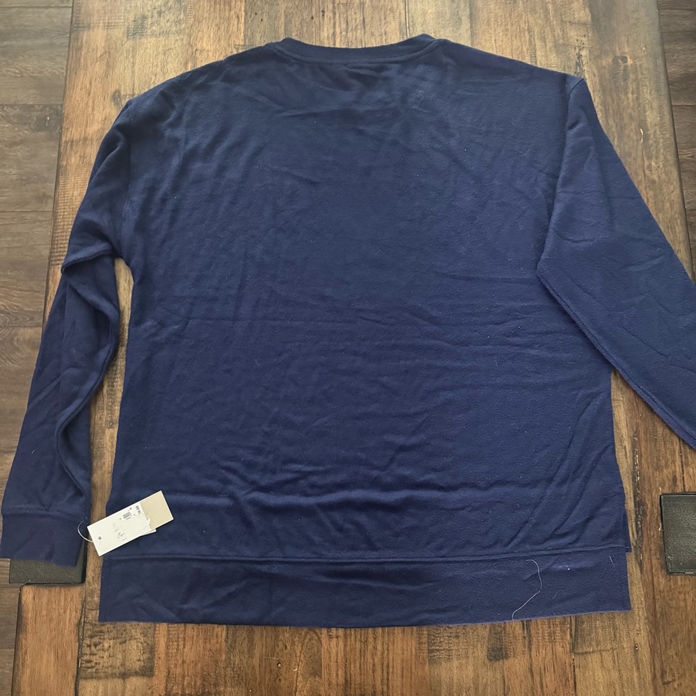 NWT BP from Nordstrom Cozy Lounge Top M navy Snowflake - Picture 15 of 15